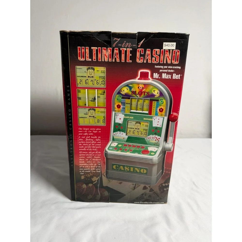 VINTAGE Excalibur 7-in-1 Ultimate Casino Game Unisex OS Silver LIKE NEW